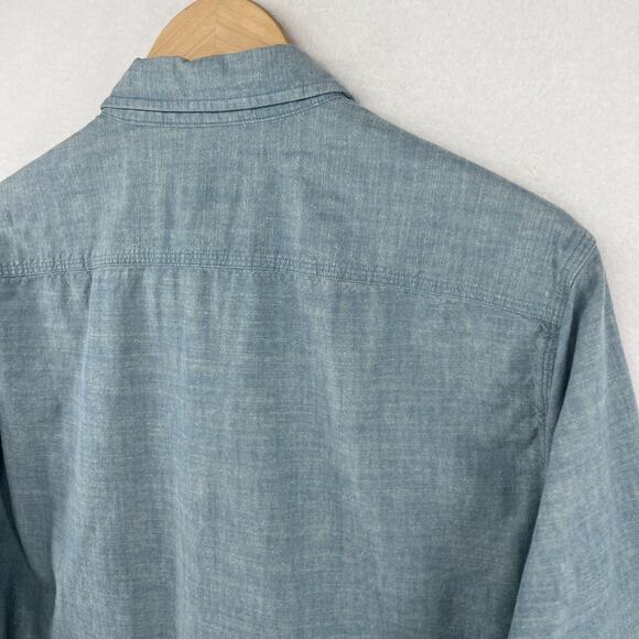 BROOKS BROTHERS Shirt Mens XL Red Fleece Chambray Long Sleeve Button Up Blue - Picture 9 of 16